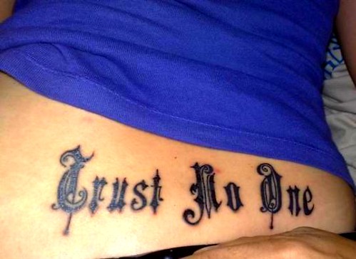 Share more than 70 trust no one tattoo lettering latest  incdgdbentre