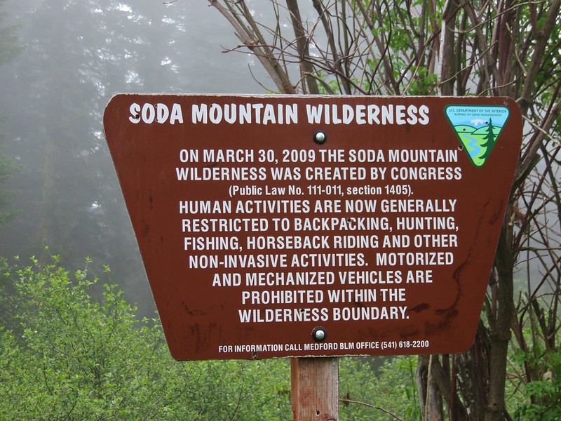 Soda Mountain Wilderness sign