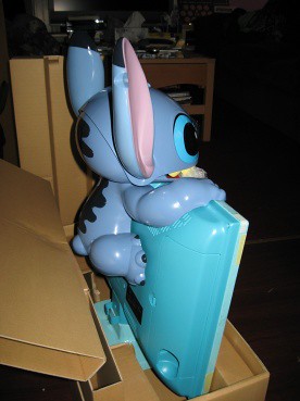 Stitch TV from the back, It's built to look like Stitch is …