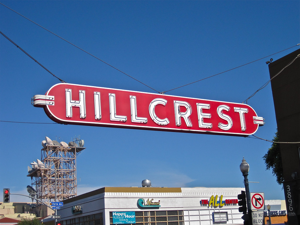 Hillcrest, San Diego, CA Neon sign marking the Hillcrest