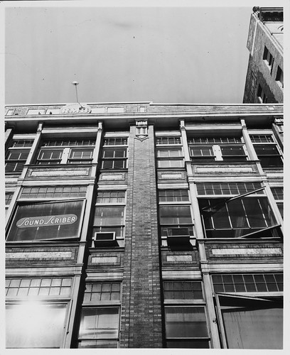 Frog's Eye View, Copley Square, Boylston Street, Sound Scriber Sign, Windows and Brick Piers | by MIT-Libraries