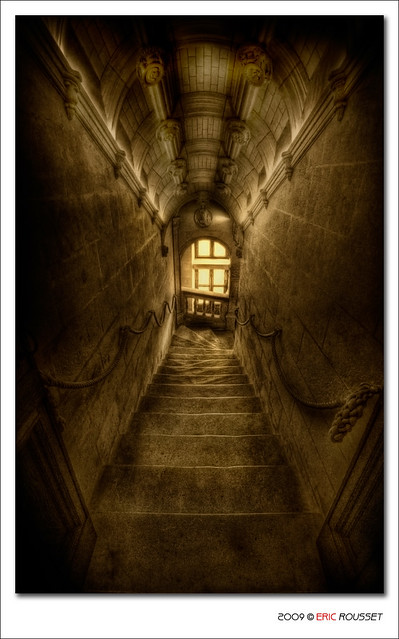 Staircase in Chenonceau Castle (France)