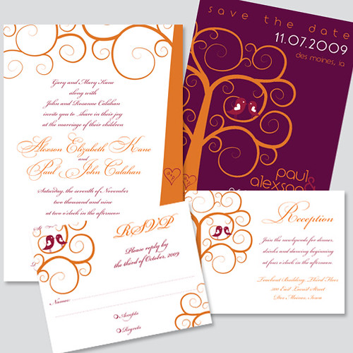 Custom Designed Wedding Invitation Stationery Package Set