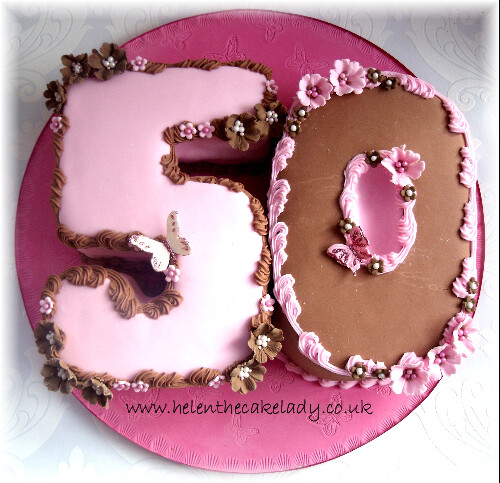50th number pink & chocolate