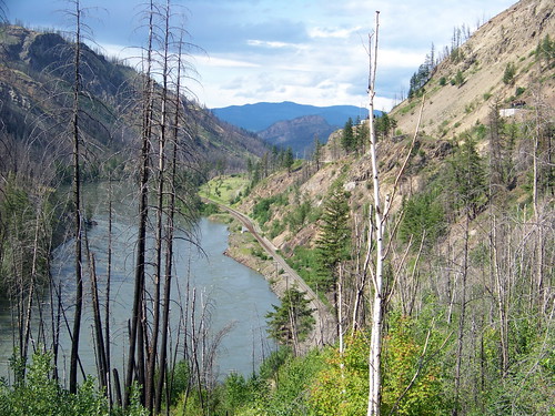 britishcolumbia bc barriere mcclure forestfire fire tree river norththompsonriver 2009 blue green colour color canada decade2000 canadagood