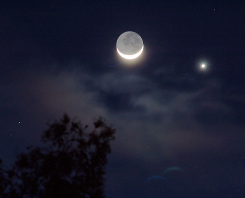 moon venus crescentmoon earthshine