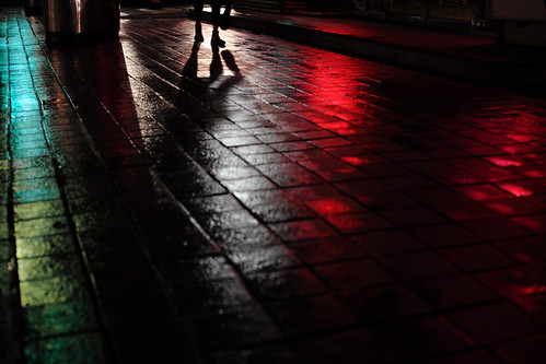 blue red streets green night reflections lights shadows walk pedestrian southkorea aftertherain humid neons suwon businesstrip canonef50mmf14usm canoneos5dmarkii yalestudio unusualviewsperspectives