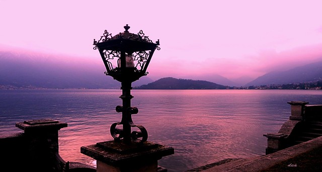 a lamp on the lake