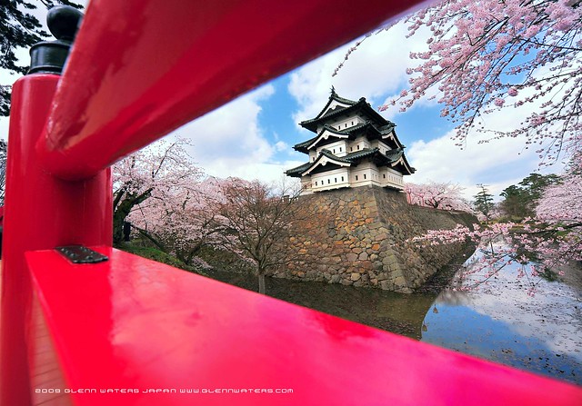 Between the rails. Hirosaki Castle.Japan. Over 21,000 visits to this photo.  Thank you. © Glenn Waters.