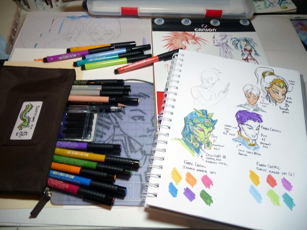 Expanded suggested materials for Manga sketching in color … | Flickr