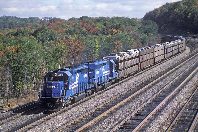 1986-10-18 CR 6383 on ML Train, Rt 53, Cresson, PA