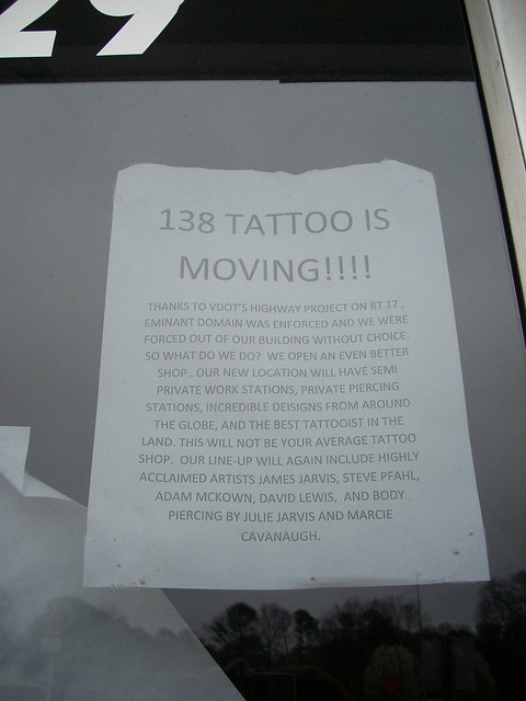 Abandoned 138 Tattoo sign