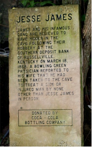 Jesse James Marker by Jane Volk, The Sunset Sisters accompanied by Duchess DD (Delightful Destinations) took a Road Trip to the Bowli