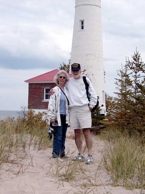 MY WIFE AND I AT CRISP POINT LIGHTHOUSE, U.P. MICHIGAN
