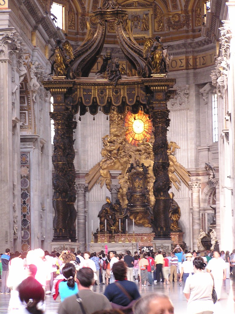 Bernini's first work at St. Peter's was to design the baldacchino
