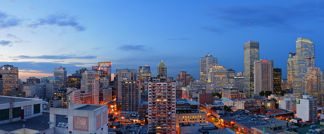 Downtown Montreal Panorama at dusk | RAW