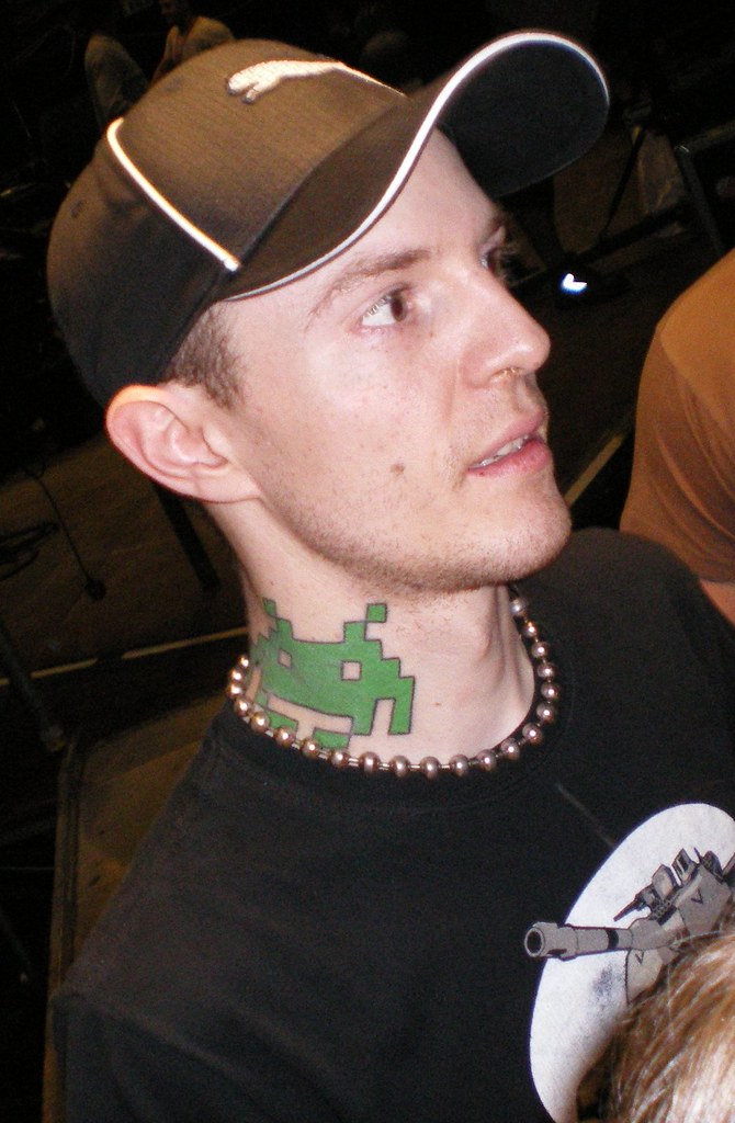 Deadmau5 and his Space Invader tattoo. 