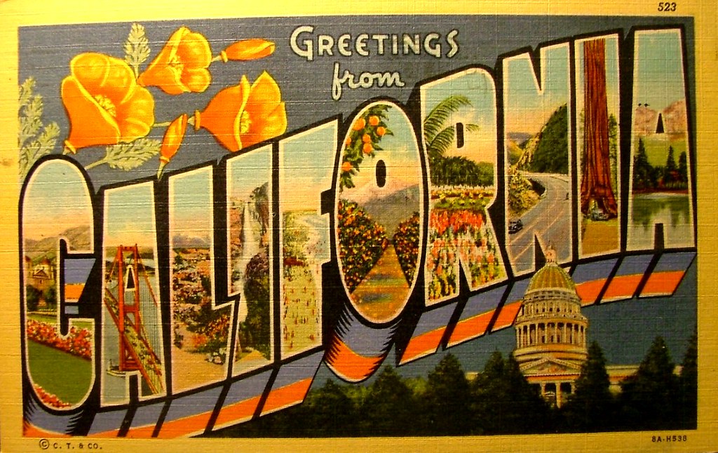 Vintage Post Card: Greetings From California | Love the pict… | Flickr