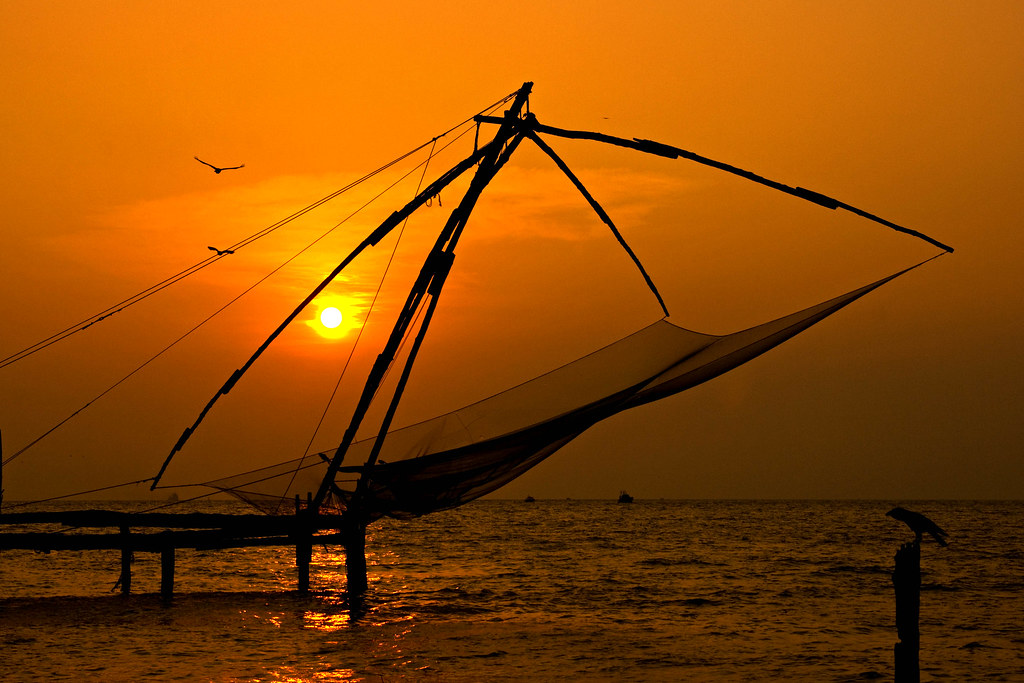 Chinese Fishing Nets, Fort Cochin, Kochi, Kerala, Sunset at…