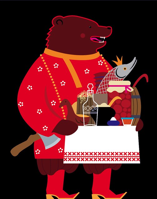 Maria Zaikina, Russian bear, illustration for Kommersant DENGI