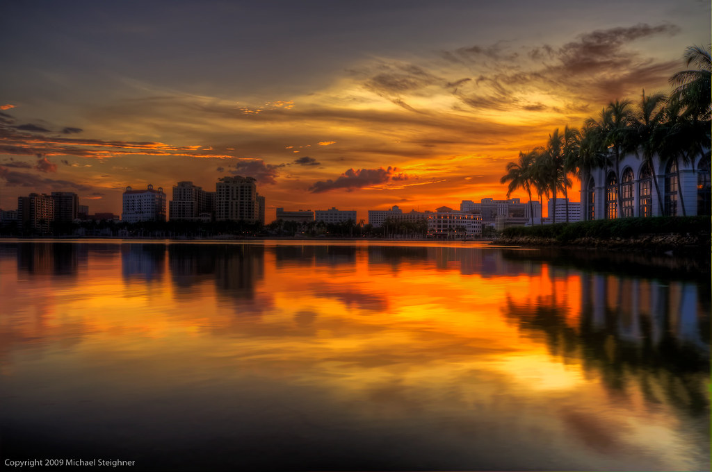 Sunset over West Palm Beach, FL by MDSimages.com