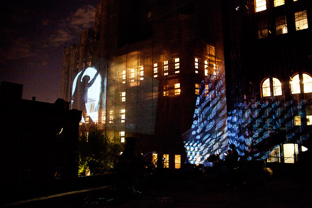 Claire Scoville and Ursula Scherrer's projections on Mulberry Street