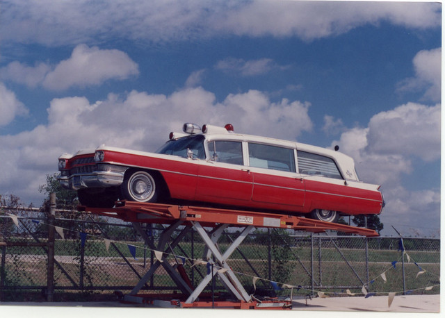 1964 Cadillac red-white ambulance