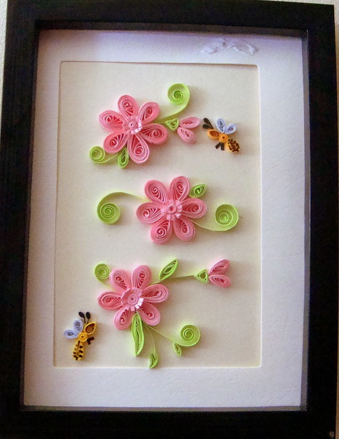 Quilling - Pink flowers