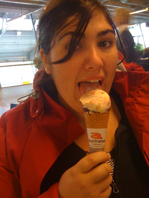 Julia eating icecream
