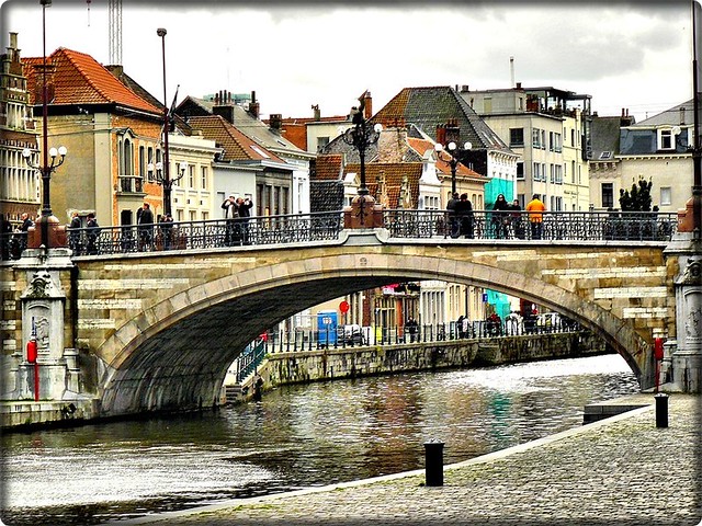 Bridge over the river Leie in Ghent