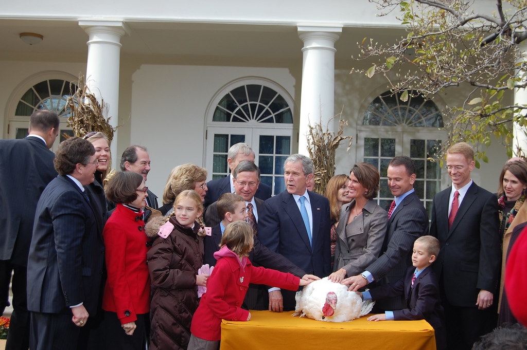 George W Bush With White Turkey