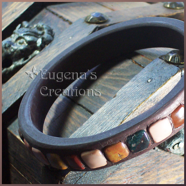 Bracelet Polymer Clay and Imperial Jasper