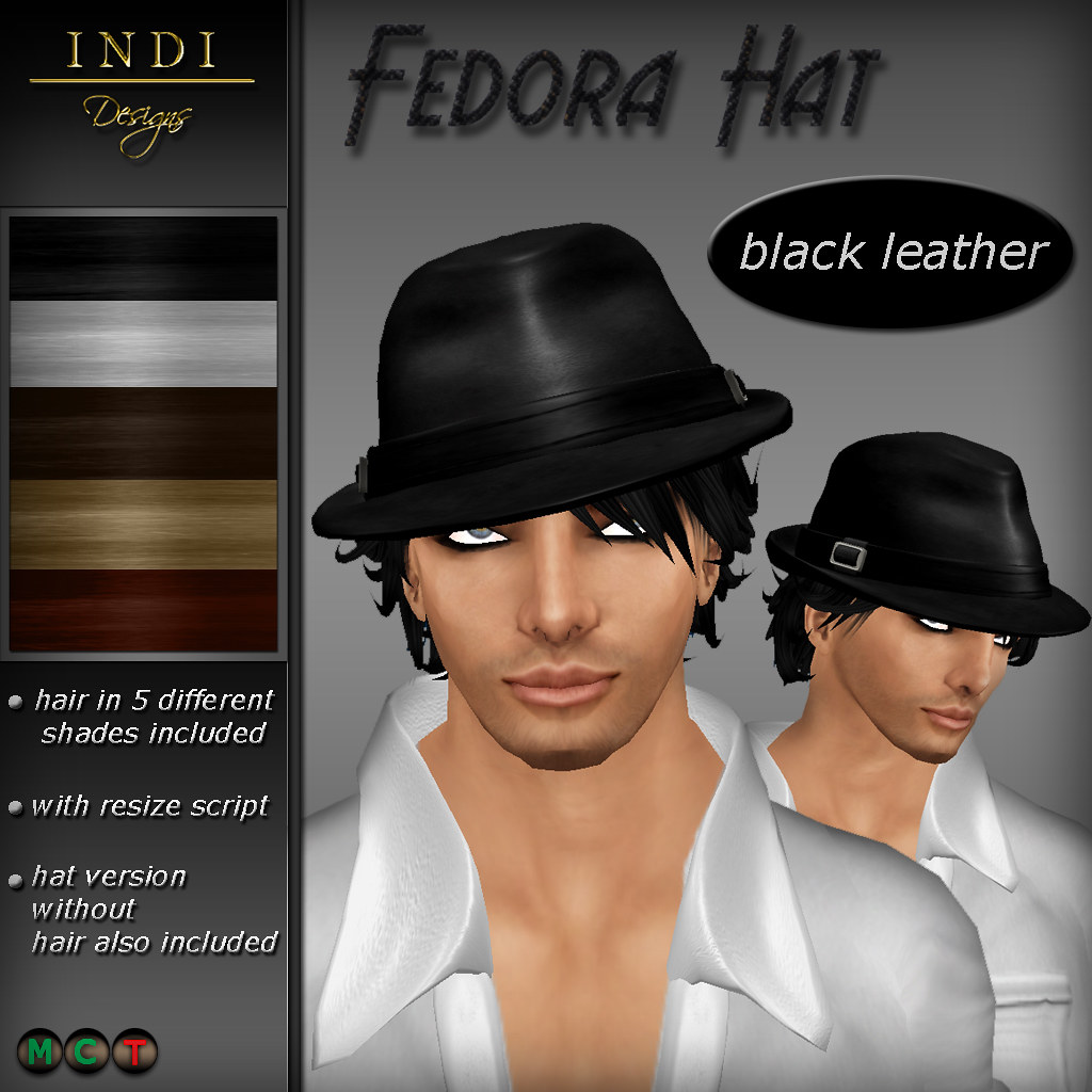 Fedora Hat black leather | from INDI Designs by Jamie Holmer… | Flickr