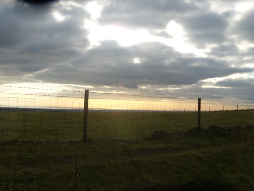 Sun and sea through a fence Amberley Circular