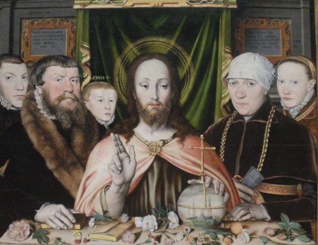Detail of 'Christ Blessing, Surrounded by a Donor and His Family', 1575-80