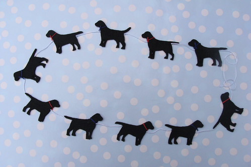 Black Labrador Felt Garland | by Felt Witch