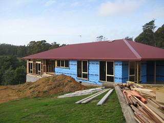 House Building 230509 Windows and blue paper | by Mrs Tasmania