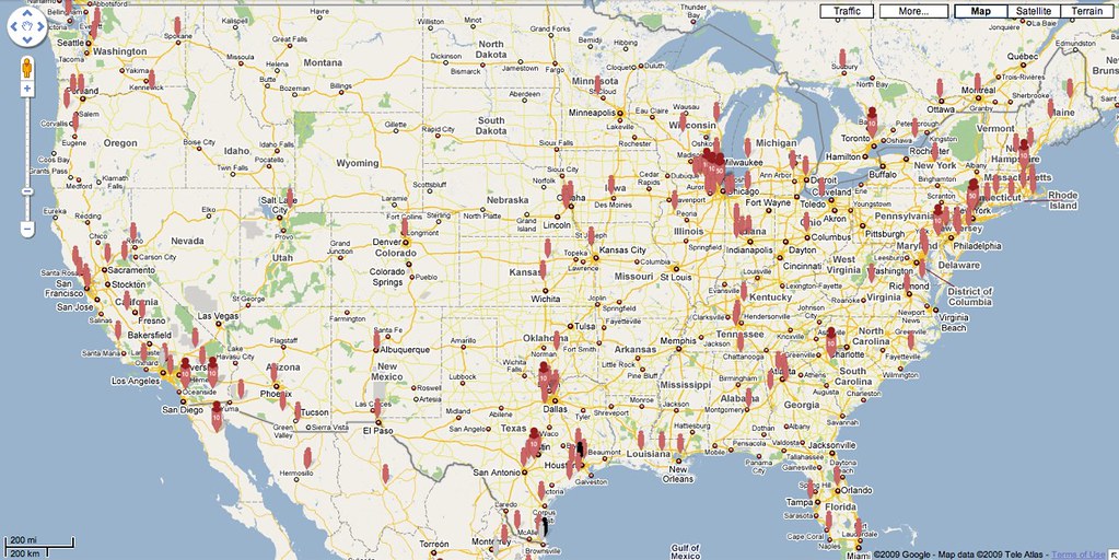2009 H1N1 Flu Outbreak Map - Google Maps