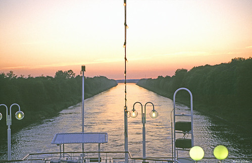 03080316 by Xeraphin, Sunset on the Kiel Canalcruise sunset sea germany deutschland canal north dream baltic norwegian kan