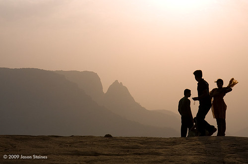 sunset india silhouette bombay mumbai matheran opaw