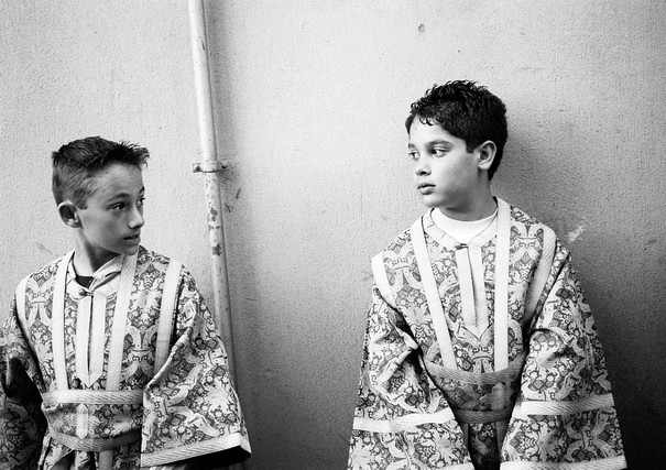 Altar Boys waiting, Easter Kritsa Crete