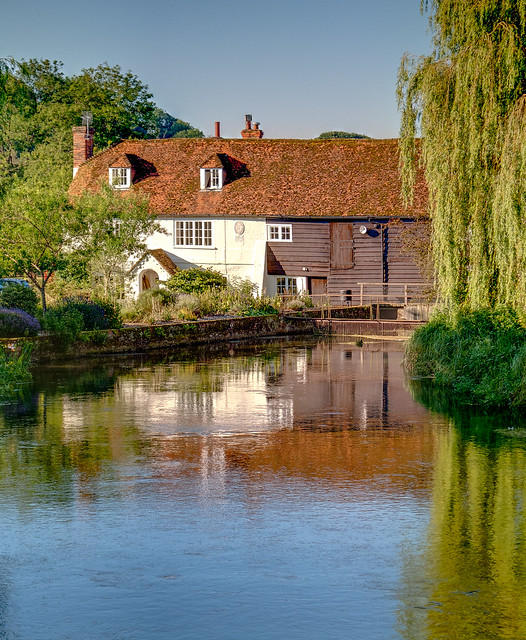 Historic 18th century Bere Mill on the River Test at Whitchurch, Hampshire