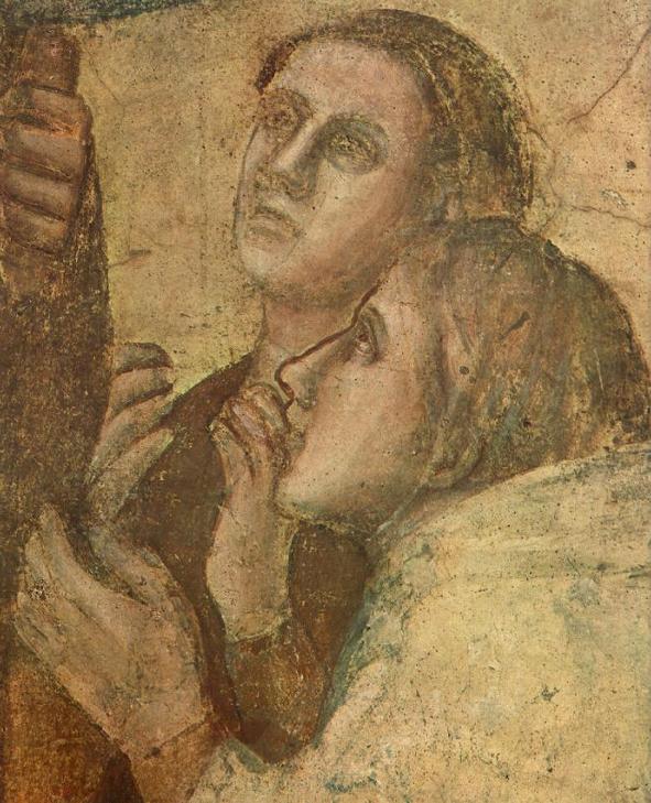 Giotto - Scenes from the Life of St John the Evangelist- 2. Raising of Drusiana (detail) 1320 Fresco, width of detail 38,5 cm Peruzzi Chapel, Santa Croce, Florence