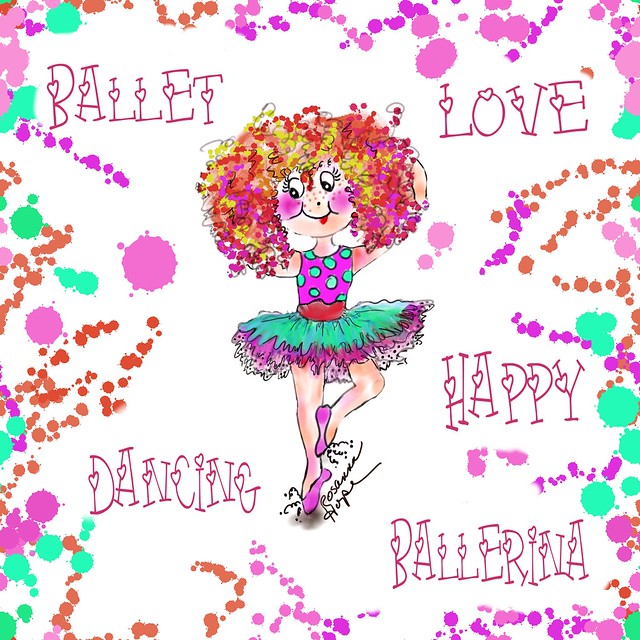 Dancing Sophia Ballerina Fabric design by Rosanna Hope for Babybonbons