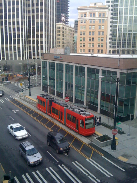 Seattle Streetcar Seen from the Monorail