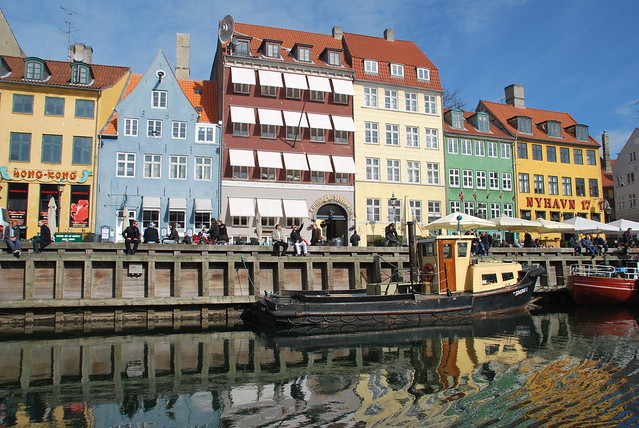 Nyhavn buildings from the canal, Copenhagen