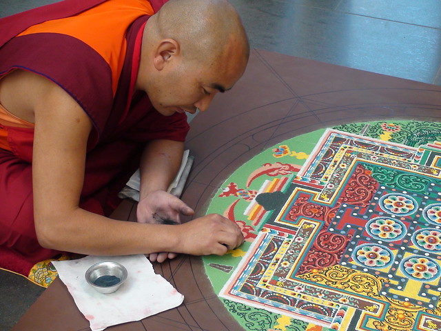 Bhutanese Buddhist Monk Painting a Mandala (San Francisco, 2009)