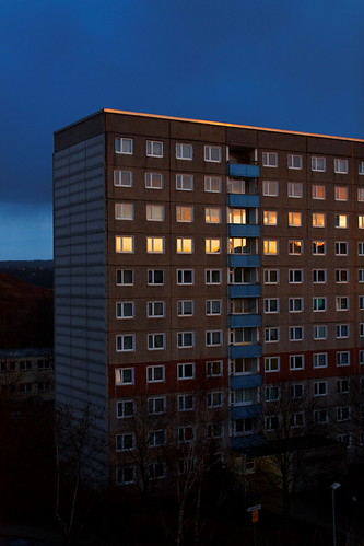 Plattenbau by herrolm, Sunset at Jena Lobedasunset house building sundown plattenbau jena lobeda