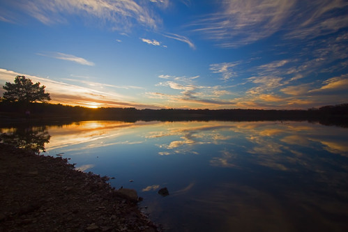 Sunset by Danny Flippo, Sunset over Craighead Forrest Lake in NE Arkansassunset lake clouds landscape