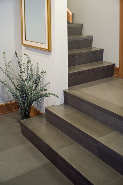 Cast Concrete 24x36 Floor Tile And Stair Treads In Shiitak